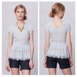 Anthropologie Peplum Lace Top
